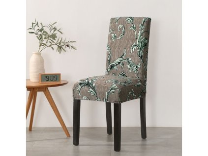 Elastický poťah na stoličku Botanical Taupe