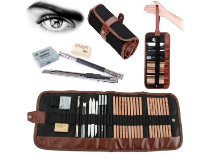 157925 profesionálny kufrík na kreslenie náčrtov sada 29 kresliacich prvkov