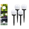 4x solárna záhradná lampa, biela guľa, senzor súmraku, 10 cm