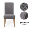 variantimage141 2 4 6 Pcs Jacquard Plain Dining Chair Cover Spandex Elastic Chair Slipcover Case Stretch