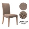 variantimage41 2 4 6 Pcs Jacquard Plain Dining Chair Cover Spandex Elastic Chair Slipcover Case Stretch