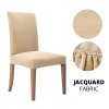 variantimage61 2 4 6 Pcs Jacquard Plain Dining Chair Cover Spandex Elastic Chair Slipcover Case Stretch