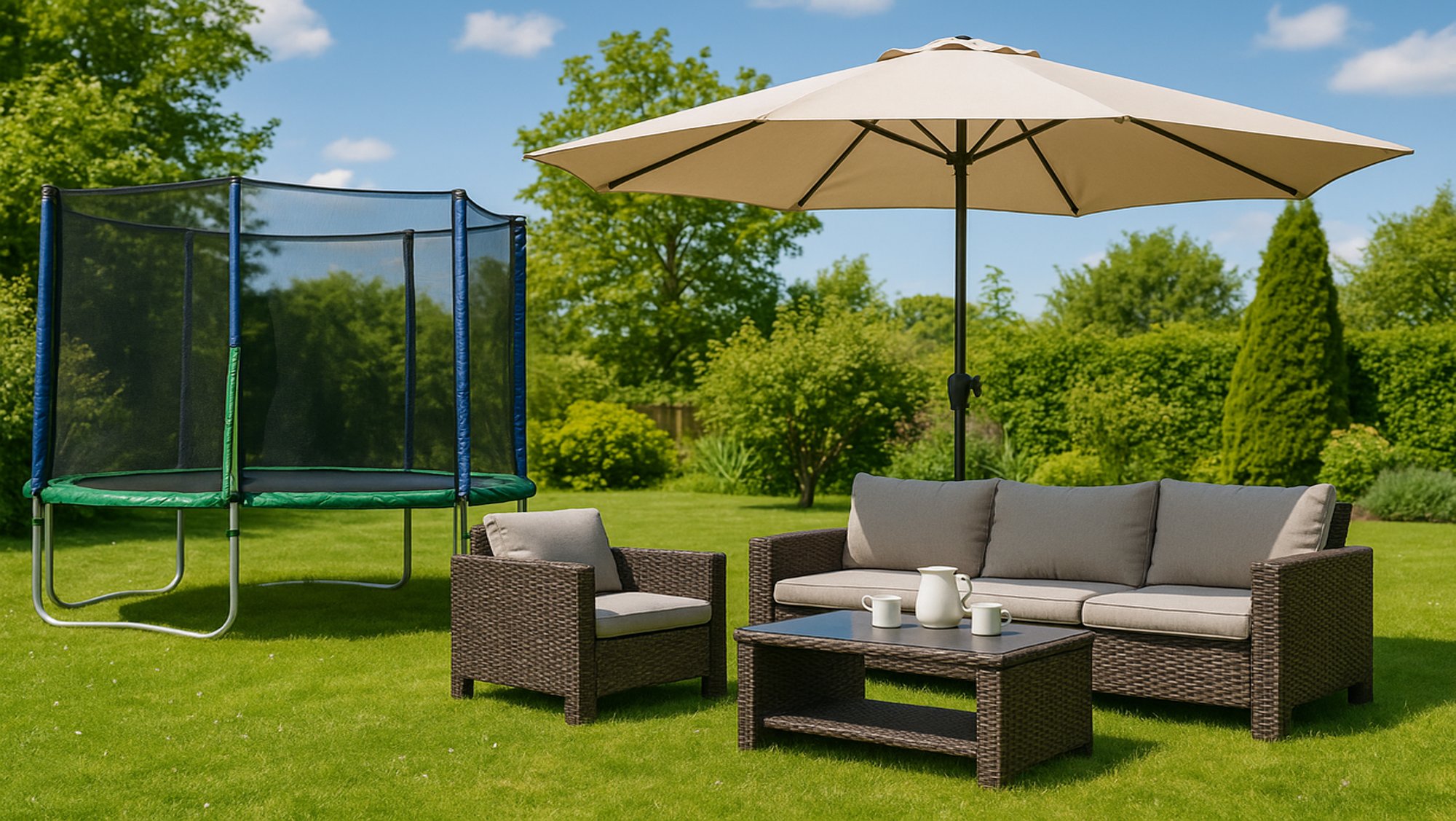 Sommerausstattung für den Garten und die Terrasse