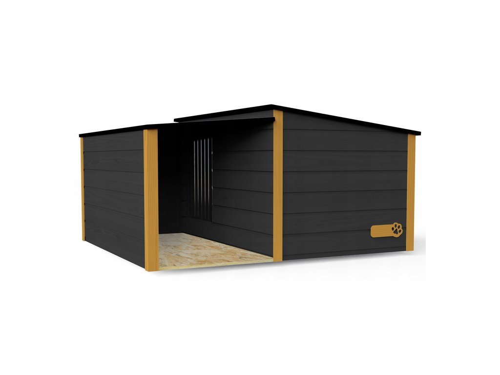 Hundehütte mit Vorraum Grau XL