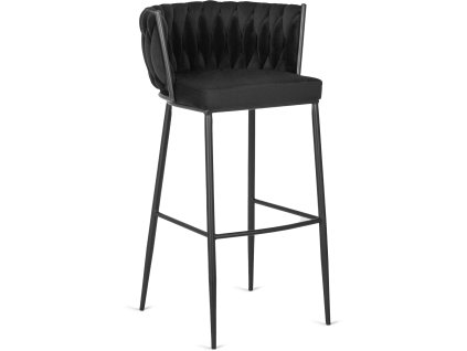 Barhocker Flores Samt schwarz