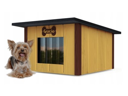 Hundehütte mit Isolierung senf