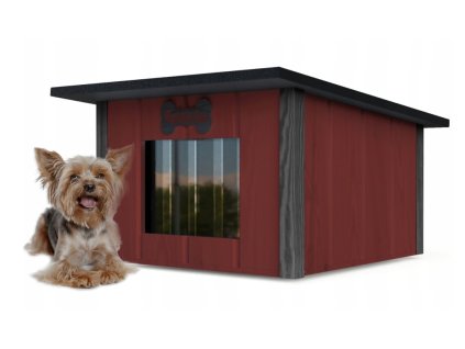 Hundehütte mit Isolierung mahagoni