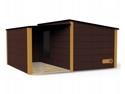 Hundehütte mit Vorraum braun