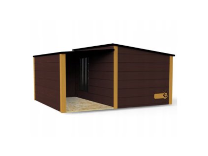 Hundehütte mit Vorraum Braun L