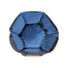 Hundebett für Hunde und Katzen Velours 70 cm blau schwarz
