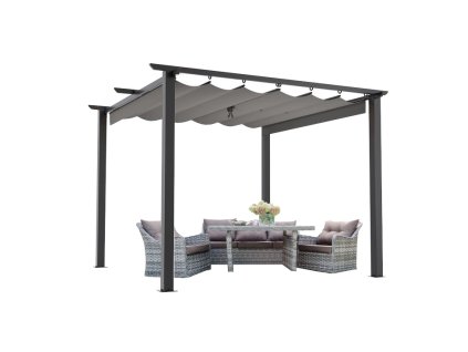Zahradní altán pergola 3 x 3 m šedá