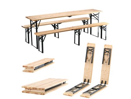 Pivní set 220 cm dřevěný