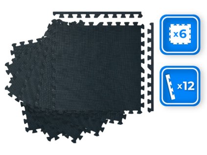 Pěnové puzzle podložky černé 60 x 60 cm