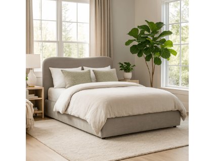 Postel šedá velur 180 x 200 cm Bristol