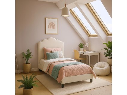 Ukázka krémové postele Crater