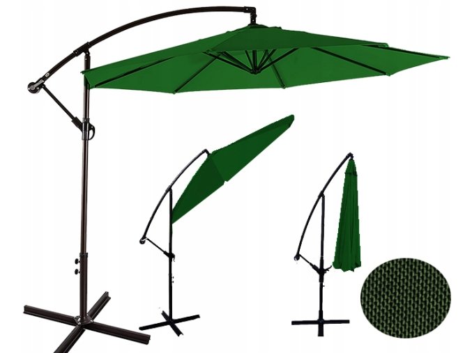 Parasol Ogrodowy Skladany na Wysiegniku Duzy 300cm Wysokosc 250 cm