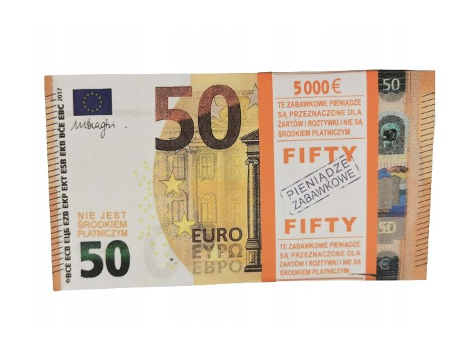 50 EURO banknoty do zabawy i nauki plik 100szt