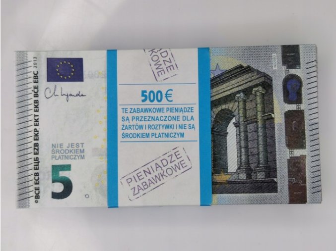 5 EURO banknoty do zabawy i nauki plik 100szt GRATIS EAN GTIN 5902410004621