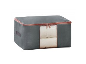 pokrowiec kufer na posciel ubrania organizer torba grafitowa l 50x40x25cm or105