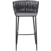 krzeslo barowe tapicerowane plecione hoker flores szare welurowe nowoczesne loft (6)