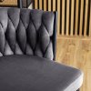 krzeslo barowe tapicerowane plecione hoker flores szare welurowe nowoczesne loft (4)