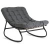 Houpací křeslo šedá látka Aurora