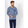 Pánské pyžamo s dlouhým rukávem světle modré Carl