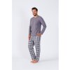 Pánské pyžamo s dlouhým rukávem šedé Maxim