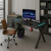 Herní stůl s RGB osvětlením černý 140 cm BG03