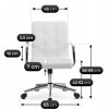 Otočná kancelářská židle bílá ekokůže Astro