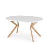 Kulatý rozkládací stůl Lukas bílý 100 - 250 cm skandinávský dub