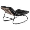 Houpací křeslo černé látka Aurora