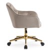 Otočná kancelářská židle béžová velur zlaté nohy Konor
