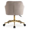 Otočná kancelářská židle béžová velur zlaté nohy Konor