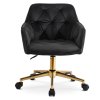 Otočná kancelářská židle černá velur zlaté nohy Konor