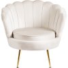 Křeslo krémové velur Angel