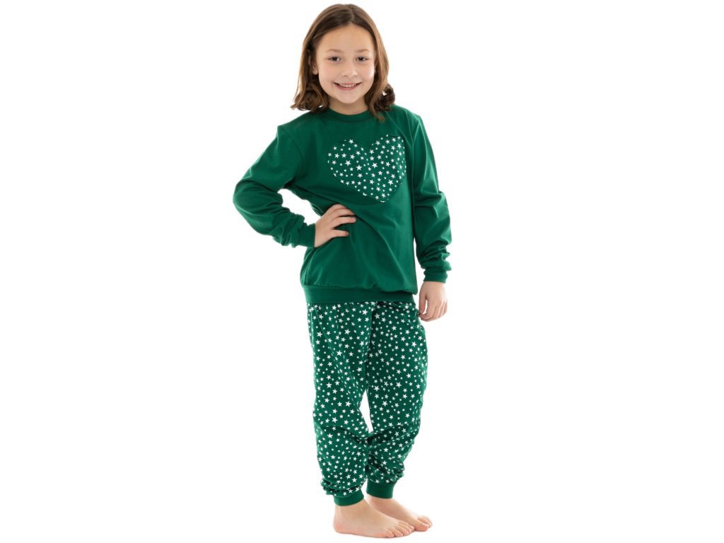 Pyjama mit dem Herz grün