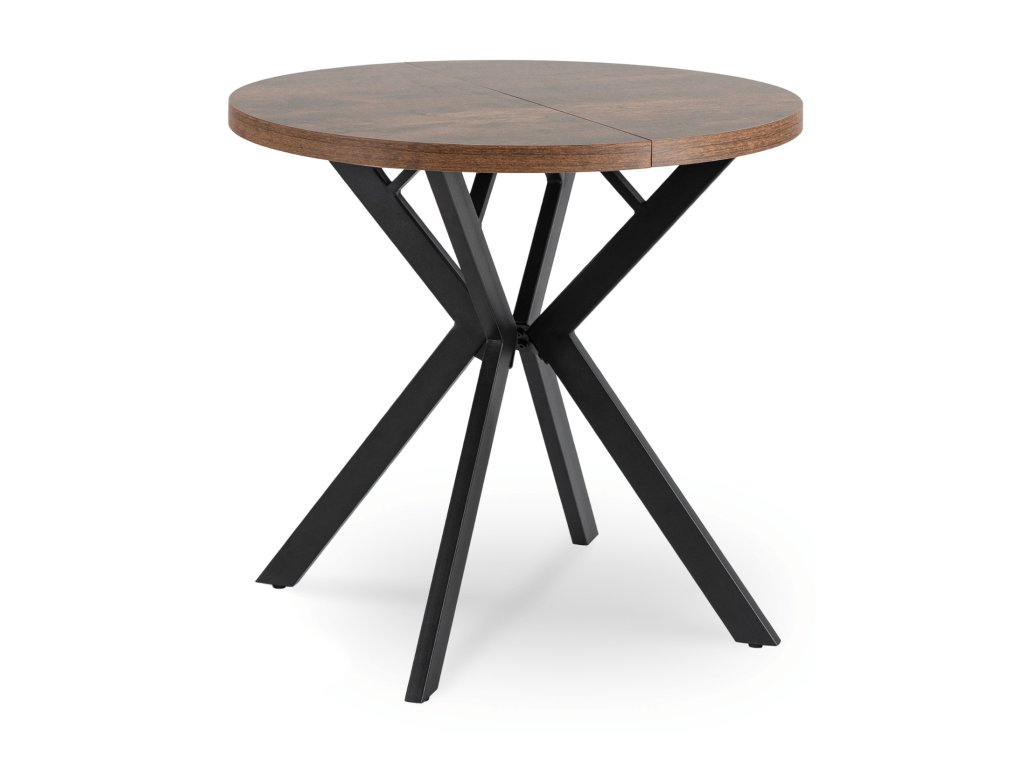 Runder Ausziehtisch rustikales Eichenholz Dorian