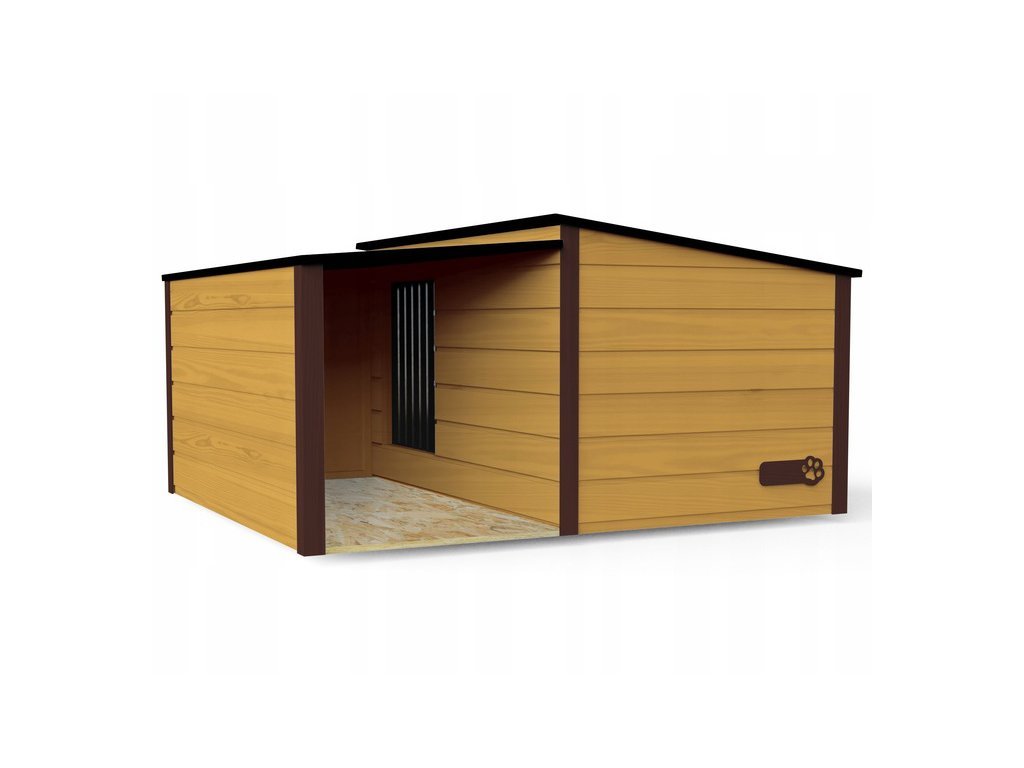 Hundehütte mit Vorraum Senf L