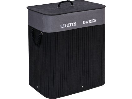 BAMBUS WÄSCHEKORB  100L - SCHWARZ-GRAU