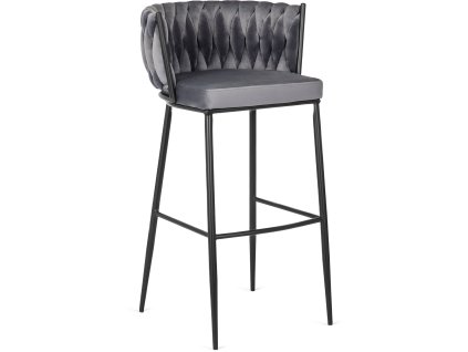 Barhocker Flores Samt grau