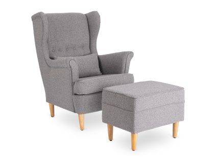 Ohrensessel Evan 2 grau