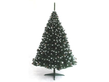 Weihnachtsbaum Fichte mit Zapfen verschneit