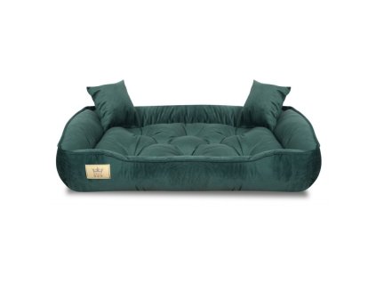 Hundebett Velours grün 100 x 75 cm