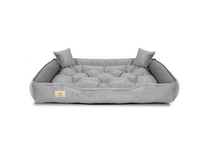 Hundebett Velours grau 130 x 105 cm