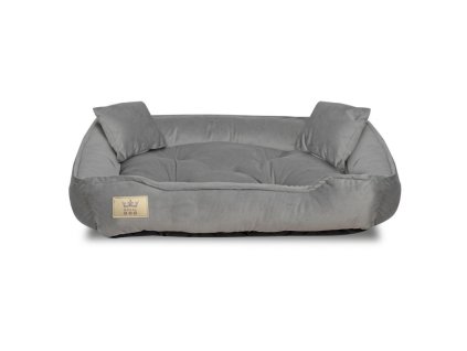 Hundebett Velours grau 75 x 65 cm