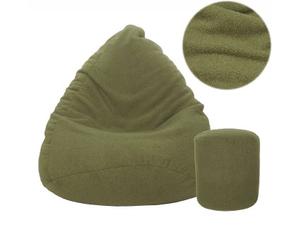 Sitzsack mit Fußhocker Teddy grün