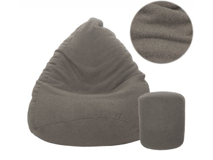 Sitzsack mit Fußhocker Teddy dunkelgrau