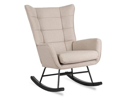 Schaukelstuhl Ohrensessel beige Stoff Jackson
