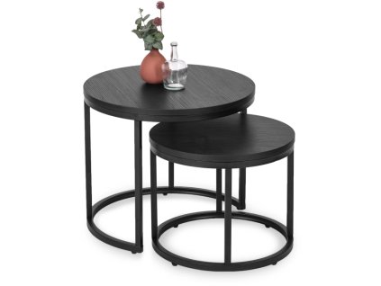 Set aus 2 schwarzen Couchtischen Manu